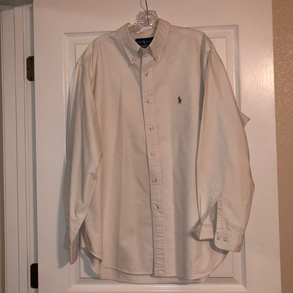 Ralph Lauren white classic fit long sleeve button up
